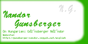 nandor gunsberger business card